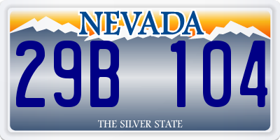 NV license plate 29B104