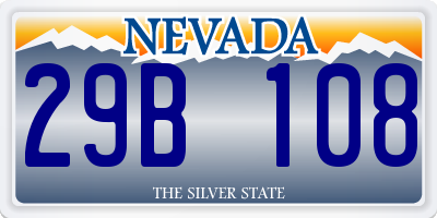 NV license plate 29B108