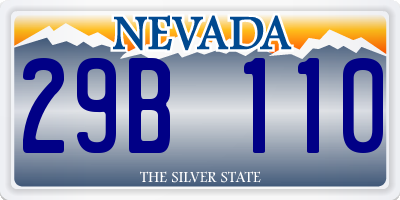 NV license plate 29B110