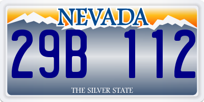 NV license plate 29B112