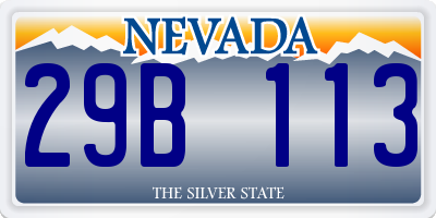 NV license plate 29B113