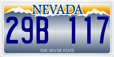 NV license plate 29B117