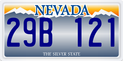 NV license plate 29B121