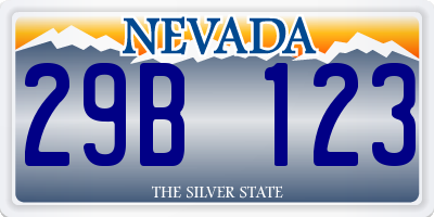 NV license plate 29B123