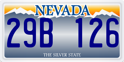 NV license plate 29B126