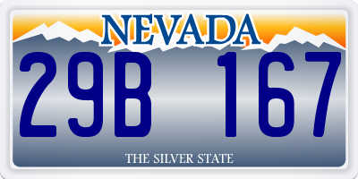 NV license plate 29B167