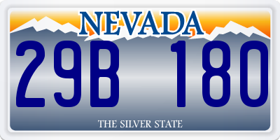 NV license plate 29B180