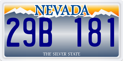 NV license plate 29B181