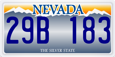 NV license plate 29B183