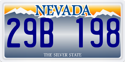 NV license plate 29B198