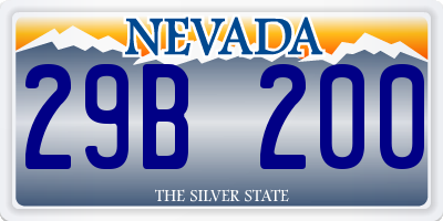 NV license plate 29B200