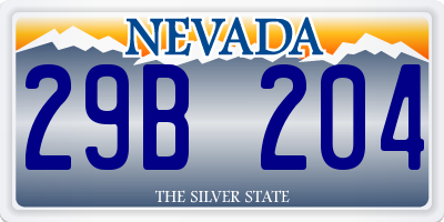 NV license plate 29B204