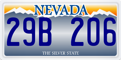 NV license plate 29B206
