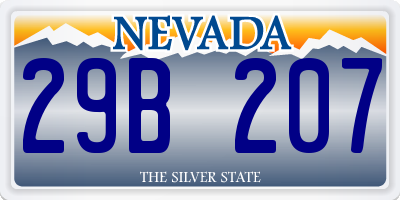 NV license plate 29B207