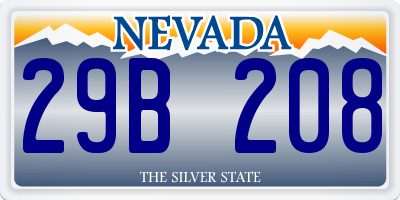 NV license plate 29B208