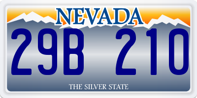 NV license plate 29B210