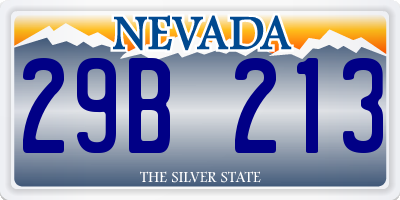 NV license plate 29B213