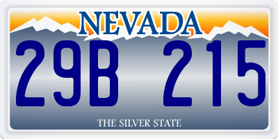 NV license plate 29B215