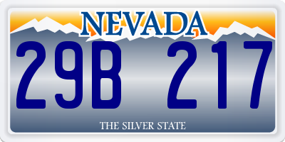 NV license plate 29B217
