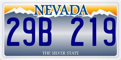NV license plate 29B219