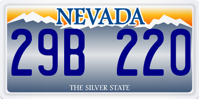 NV license plate 29B220