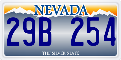NV license plate 29B254