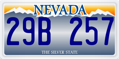 NV license plate 29B257