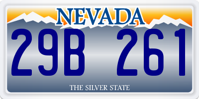 NV license plate 29B261