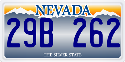 NV license plate 29B262
