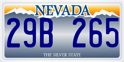 NV license plate 29B265