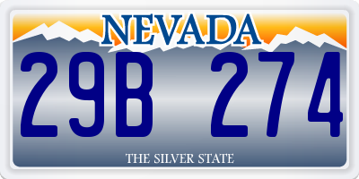 NV license plate 29B274