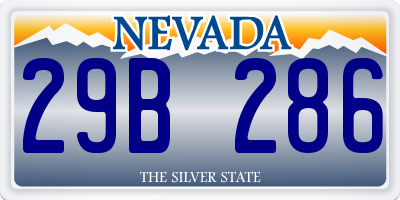 NV license plate 29B286