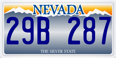 NV license plate 29B287
