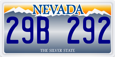 NV license plate 29B292
