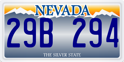 NV license plate 29B294