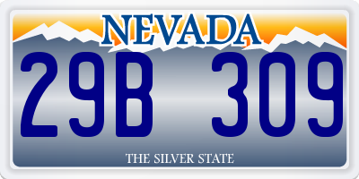 NV license plate 29B309