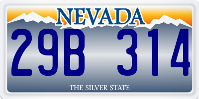 NV license plate 29B314