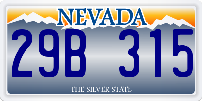 NV license plate 29B315