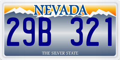 NV license plate 29B321