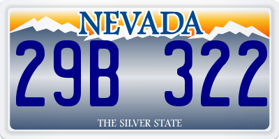 NV license plate 29B322