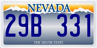 NV license plate 29B331