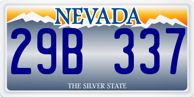 NV license plate 29B337