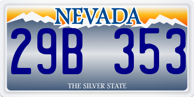 NV license plate 29B353