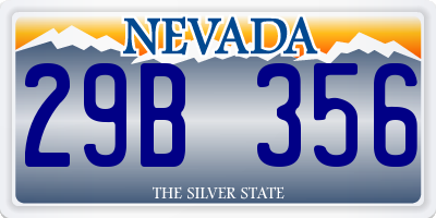 NV license plate 29B356