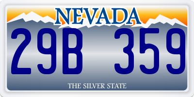 NV license plate 29B359