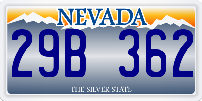 NV license plate 29B362