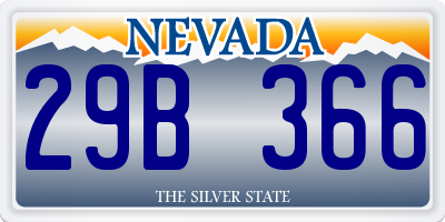 NV license plate 29B366