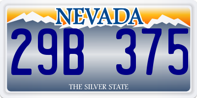 NV license plate 29B375