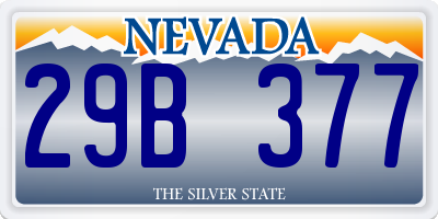 NV license plate 29B377