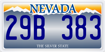 NV license plate 29B383